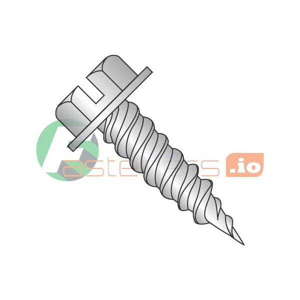 Newport Fasteners Sheet Metal Screw, #10 x 3/4 in, 18-8 Stainless Steel Flange Hex Head Slotted Drive, 2000 PK 565566 - main